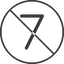 Thin, line, normal, circle, prohibited, number, font, digit, 7, seven, seven-thin icon