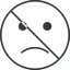 Thin, line, circle, prohibited, smiley, emoji, sad, smiley-sad-thin icon