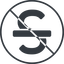 Thin, line, circle, prohibited, text, type, editor, font, typography, font-style, strikethrough, strike, strikethrough-solid icon