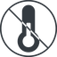 Thin, line, circle, prohibited, thermometer, cold, heat, temperature-solid icon