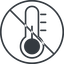 Thin, line, circle, prohibited, temperature, thermometer, cold, heat, hot, thermometer-thin icon