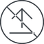 Thin, line, up, circle, upload, uploaded, uploading, prohibited, upload-thin icon