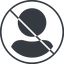 Thin, line, circle, user, man, woman, person, prohibited, user-circle-solid, auth, authentification icon