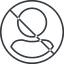 Thin, line, circle, user, man, woman, person, prohibited, user-circle-thin icon