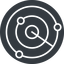 Thin, down, solid, circle, horizontal, mirror, gps, place, radar, localisation, radar-alt-thin, radar-alt, sonar icon
