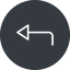 Thin, down, solid, circle, sign, confirm, horizontal, mirror, arrow, key, submit, send, return, enter, return-sign, return-sign-thin icon