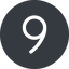 Thin, down, solid, circle, number, font, digit, 6, six, six-thin, 9, nine icon