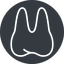 Thin, down, solid, circle, cog, medical, health, care, medic, clinical, tooth, molar, dental, dentist, stomatology, teeth, tooth-thin icon