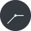 Thin, left, solid, circle, horizontal, mirror, clock, time, meeting, hour, minute, hours, minutes, clock-thin icon