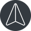 Thin, left, solid, circle, message, paper, messaging, plane, airplane, aeroplane, submit, send, paper-plane-thin, paper-plane icon