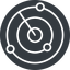 Thin, left, solid, circle, gps, place, radar, localisation, radar-alt-thin, radar-alt, sonar icon