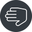 Thin, right, solid, circle, horizontal, mirror, hand, stop, fingers, hand-thin icon