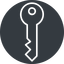 Thin, right, solid, circle, unlocked, unlock, locked, lock, key, access, security, key-thin icon