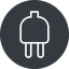 Thin, right, solid, circle, electricity, plug, charge, charger, electric, plug-thin, electrics, electrical icon