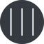 Thin, right, solid, circle, three, menu, collapse, bars, bar, expand, list, three-bars-thin, burger, hamburger icon