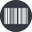 Thin, up, solid, circle, horizontal, mirror, barcode, barcode-thin icon