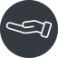 Thin, up, solid, circle, horizontal, mirror, healthcare, help, care, gift, hand, giving, giving-hand, love, give, giving-hand-thin icon