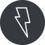 Thin, solid, circle, horizontal, mirror, lightning, bolt, electricity, thunder, lightning-thin icon