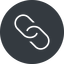 Thin, solid, circle, horizontal, mirror, hypertext, link, url, href, chain, link-thin icon