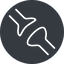 Thin, solid, circle, horizontal, mirror, plug, brain, synapse, neuron, joint, memory, receptor, synapse-thin icon
