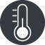 Thin, solid, circle, horizontal, mirror, temperature, thermometer, cold, heat, hot, thermometer-thin icon