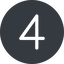 Thin, solid, circle, four, number, font, digit, four-thin, 4 icon