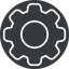 Thin, solid, circle, setting, config, gear, wheel, settings, cog, gear-thin icon