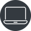 Thin, solid, circle, computer, laptop, laptop-thin icon