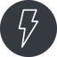 Thin, solid, circle, lightning, bolt, electricity, thunder, lightning-thin icon