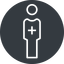 Thin, solid, circle, nurse, medical, healthcare, health, male, medic, doctor, hospital, male-nurse, male-nurse-thin icon