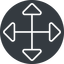 Thin, up, solid, circle, arrow, direction, expand, arrows, move, move-thin icon