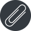 Thin, up, solid, circle, paper, clip, attachment, paper-clip, paper-clip-thin icon