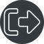 Thin, up, solid, circle, sign, log, out, logout, log-out, signout, connection, go-out, disconnect, sign-out-thin icon