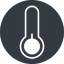Thin, solid, circle, temperature, low, freeze, thermometer, cold, temperature-low-thin, temperature-low icon