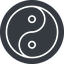 Thin, solid, circle, symbol, zen, yinyang, yin, yang, taoism, tao, china, taijitu, yin-yang-thin icon