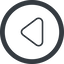 Line, down, wide, circle, arrow, video, play, mp3, player, pause, play-thin icon