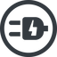 Line, down, wide, circle, electricity, plug, charge, charger, electric, electrics, electrical, plug-alt icon