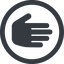 Line, left, wide, solid, circle, horizontal, mirror, hand, stop, fingers, hand-solid icon