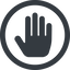 Line, up, wide, solid, circle, horizontal, mirror, hand, stop, fingers, hand-solid icon