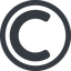 Line, right, wide, circle, copy, law, copyright, lience, c, copyright-solid icon