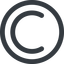 Line, right, wide, circle, copy, law, copyright, lience, c, copyright-wide icon