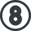 Line, normal, wide, circle, number, font, digit, 8, eight, eight-wide icon