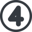 Line, wide, circle, four, number, font, digit, four-wide, 4 icon