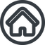 Line, wide, circle, small, home, house, home-small-wide icon