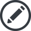 Line, up, wide, circle, pen, pencil, draw, edit icon
