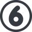 Line, wide, circle, number, font, digit, 6, six, six-wide, 9, nine icon