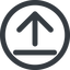 Line, up, wide, circle, upload, uploaded, uploading, upload-wide icon