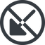 Line, down, wide, circle, arrow, prohibited, corner, arrow-corner-solid icon