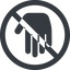 Line, down, wide, solid, circle, prohibited, hand, stop, fingers, hand-solid icon