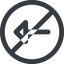 Line, left, wide, circle, arrow, prohibited, arrow-wide icon